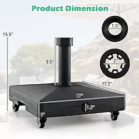 Fillable Umbrella Base Stand, Lockable Universal Wheels