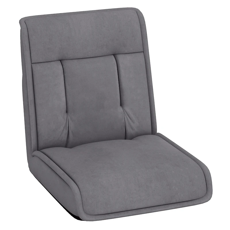 Folding Floor Chair Convertible Lazy Chair, 14-Poistion Adjustable Backrest - Gray