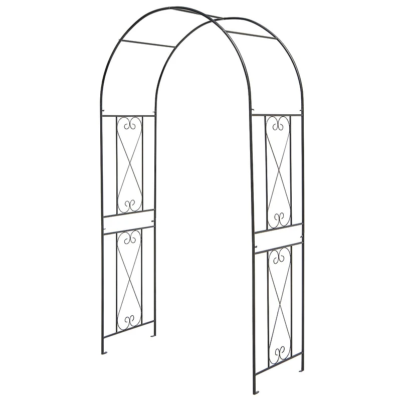 Arche de jardin, treillis, support pour plantes de terrasse, portique - Noir