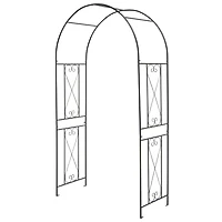 Arche de jardin, treillis, support pour plantes de terrasse, portique - Noir