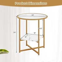 2-Tier Glass End Table, Set of 2