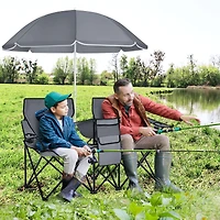 Portable Folding Picnic Double Chair, Umbrella
