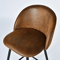 Set of 2 Swivel Suede 26.8" Counter Bar Stools by Maison Classique