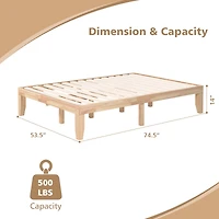 Full Wood Platform Bed Frame, Slat Support