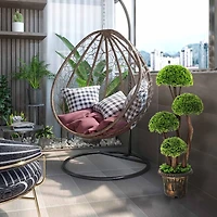 Decorative Artificial Cedar Topiary Tree with Rattan Trunk - 3 ft