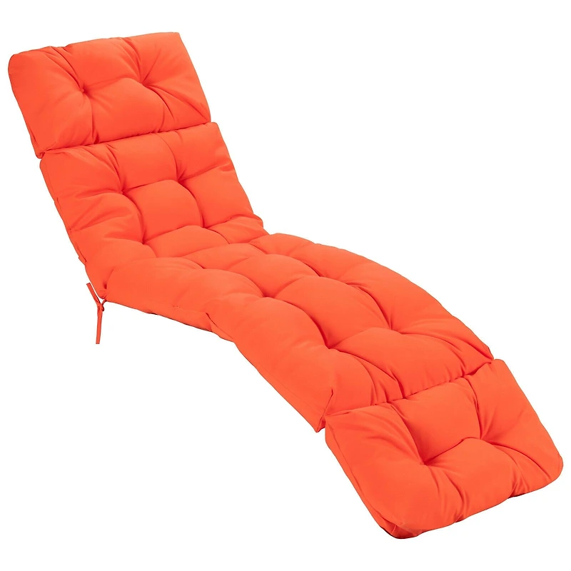 Outdoor Lounge Chaise Cushion, String Ties for Garden Poolside