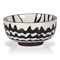 Chevron Black Bowl - 14 cm by Intercontinental