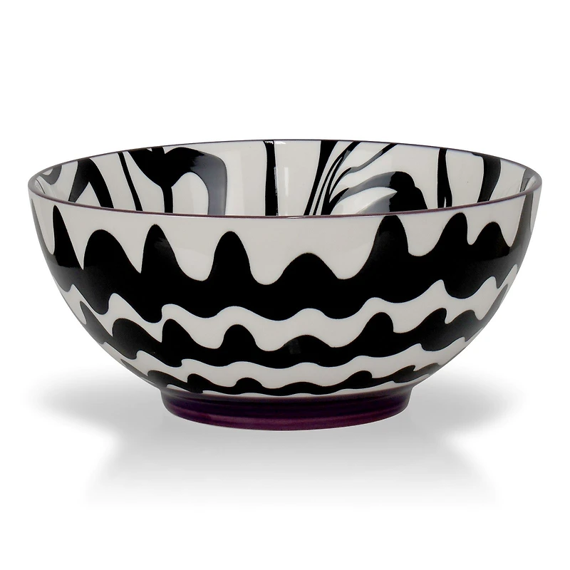Chevron Black Bowl - 20 cm by Intercontinental