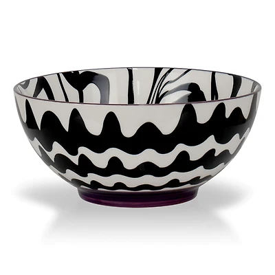 Chevron Black Bowl - 20 cm by Intercontinental
