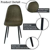 Maison Classique 5-Piece Minimalist Dining Set With Green Upholstered Dining Chairs