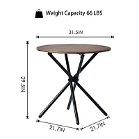 Modern 5-Piece Round Espresso Dining Set with Grey Chairs