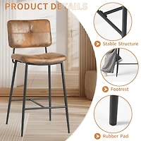 Set of 2 Independence 27.2" Counter Stools in Brown by Maison Classique
