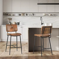 Set of 2 Independence 27.2" Counter Stools in Brown by Maison Classique