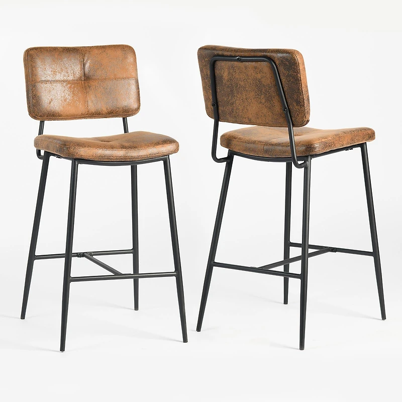 Set of 2 Independence 27.2" Counter Stools in Brown by Maison Classique