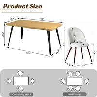 5-Piece Dining Set Natural Wood Table With Haven Beige Chairs