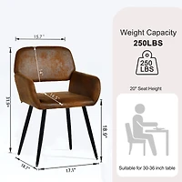 Set of 2 Brown Suede Dining Chairs by Maison Classique