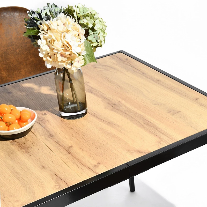 Maison Classique 5-Piece Minimalist Dining Set With Upholstered Dining Chairs