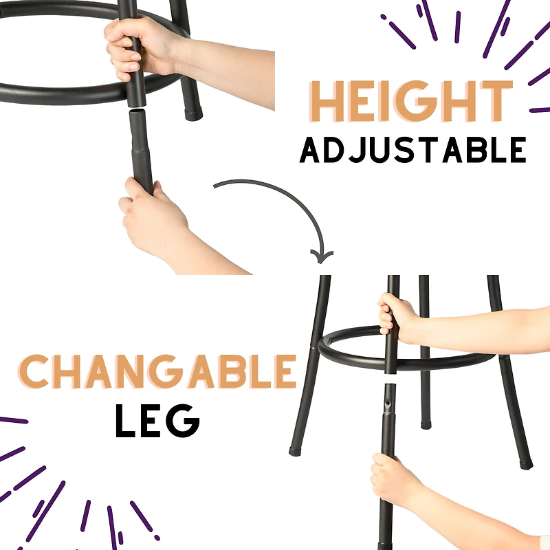 Set of 2 Swivel Counter Barstools 24"-29" by Maison Classique