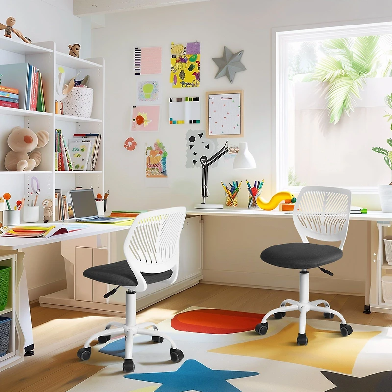 Chaise de bureau en maille  - Gris et blanc