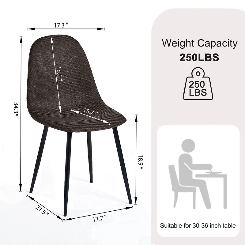 Maison Classique ensemble de salle à manger 5 pièces avec table en bois manufacturé et chaises sépia