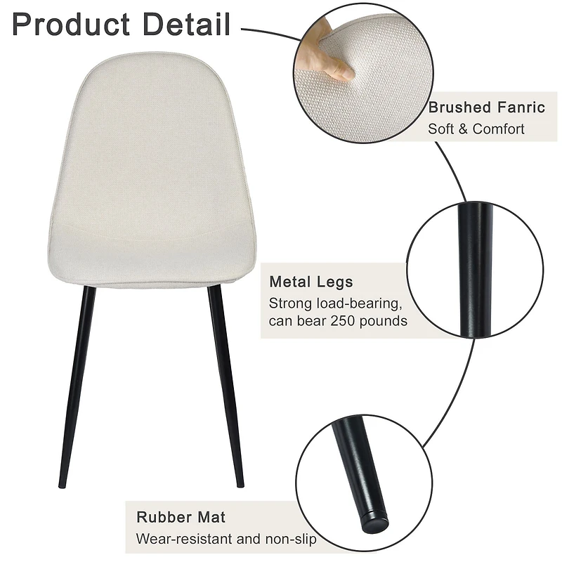 Ensemble de salle à manger 5 pièces incluant une table marron et des chaises beiges