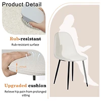 Maison Classique Dining Set Including Marble White Dining Table with Beige Dining Chairs, 5 Pieces  