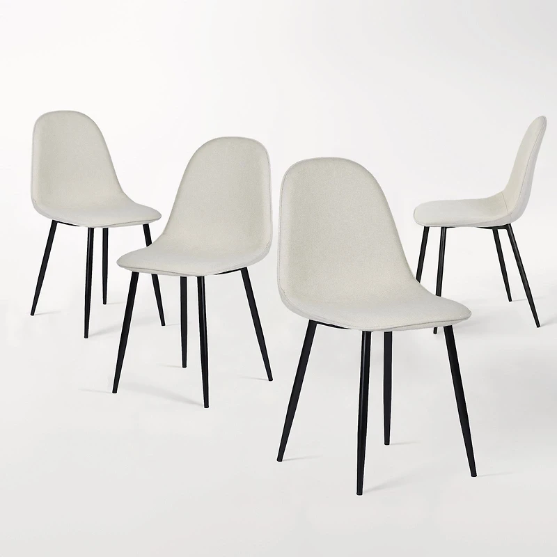 Ensemble de salle à manger 5 pièces incluant une table marron et des chaises beiges