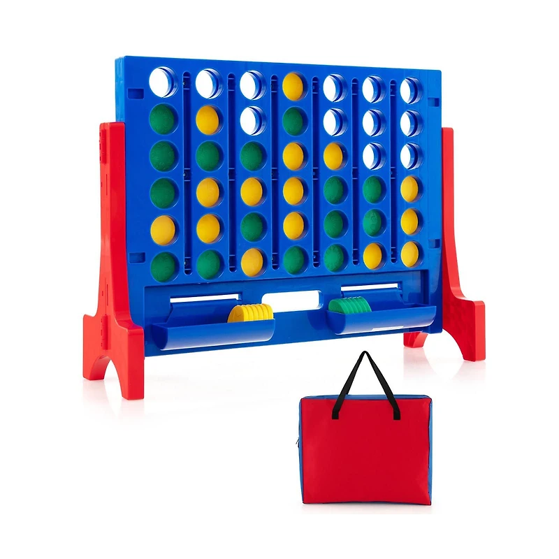 Jeu de société Jumbo 4-to-Score Connect, sac de transport et 42 jetons - Rouge
