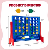 Jumbo 4-to-Score Connect Game Set, Carrying Bag and 42 Coins - Red