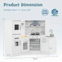 Kids Corner Pretend Kitchen Playset, Separated Washing Basin