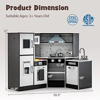Kids Corner Pretend Kitchen Playset, Separated Washing Basin