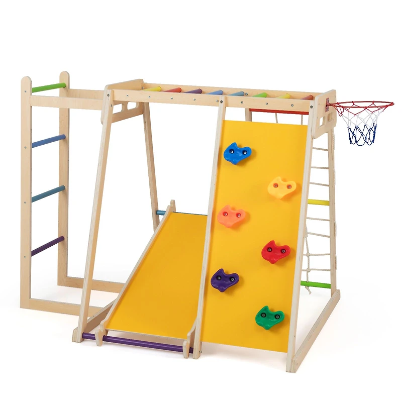 Kids Indoor Playground 6-in-1 Jungle Gym, For 3-14 Years Old