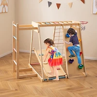 Kids Indoor Playground 6-in-1 Jungle Gym, For 3-14 Years Old