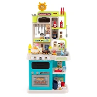 Kids Kitchen Playset Pretend Play Kitchen, Realistic Sounds and Lights