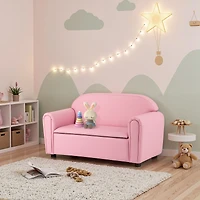 Kids Sofa Armrest Chair, Storage Function - Pink