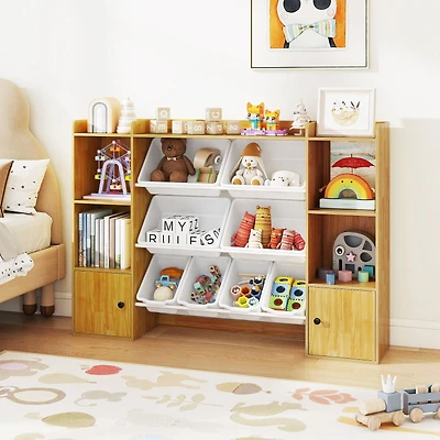 Kids Toy Storage and Bookshelf, Boxes Open Shelves