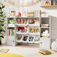 Kids Toy Storage and Bookshelf, Boxes Open Shelves