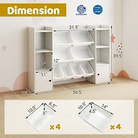 Kids Toy Storage and Bookshelf, Boxes Open Shelves