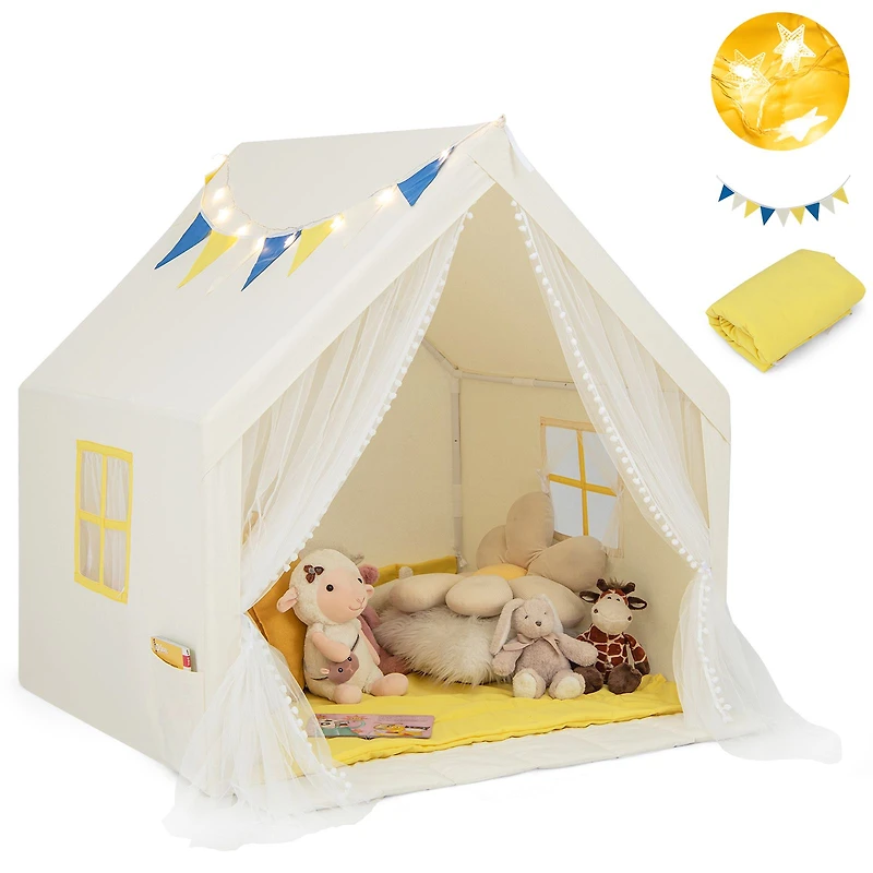 48 x 42 50" Large Play Tent, Washable Cotton Mat Holiday Birthday Gift for Kids