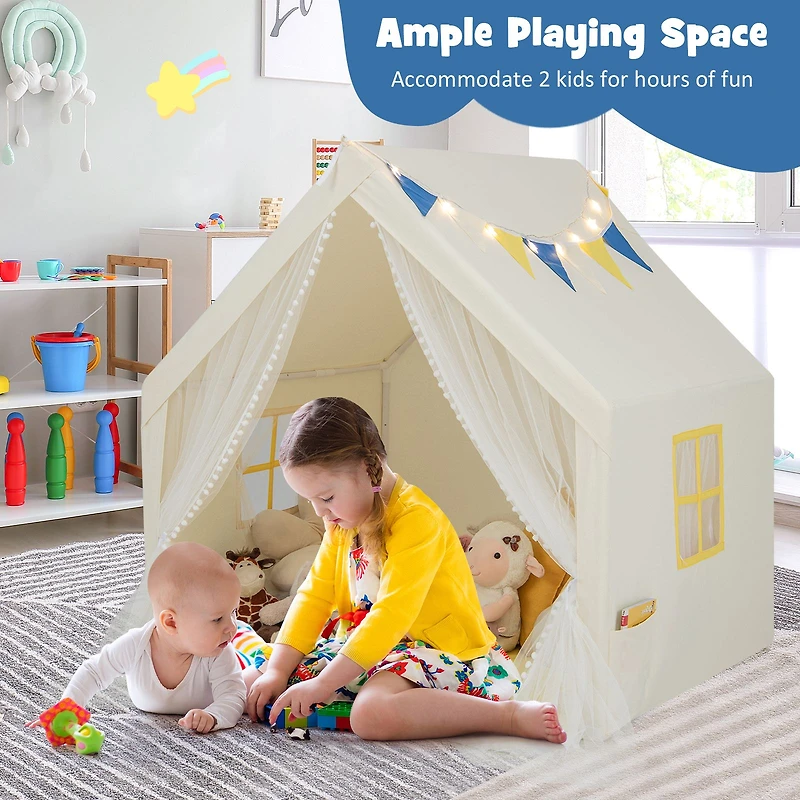 48 x 42 50" Large Play Tent, Washable Cotton Mat Holiday Birthday Gift for Kids
