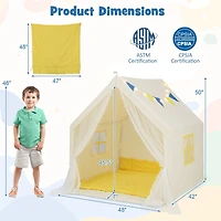 48 x 42 50" Large Play Tent, Washable Cotton Mat Holiday Birthday Gift for Kids