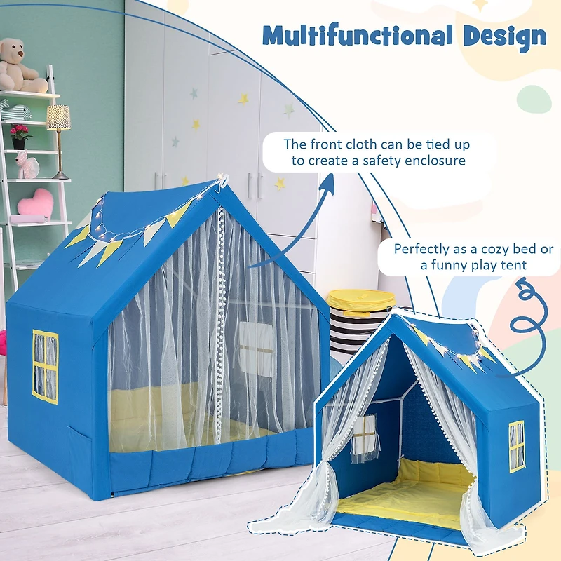48 x 42 50" Large Play Tent, Washable Cotton Mat Holiday Birthday Gift for Kids