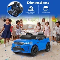 Voiture électrique pour enfants Land Rover sous licence, alimentée par une batterie 12 V