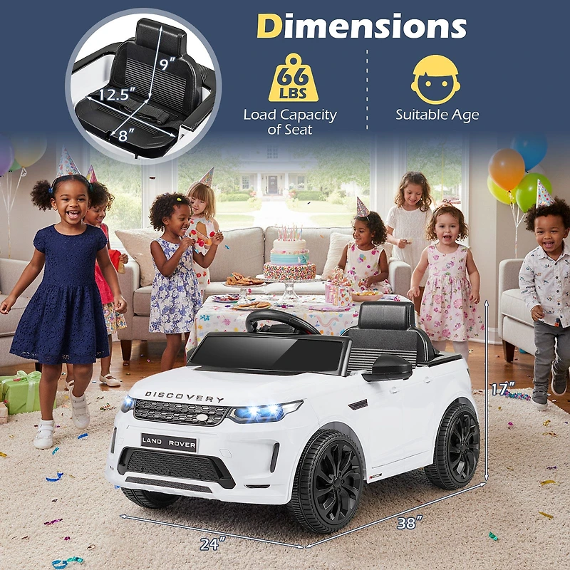 Voiture électrique pour enfants Land Rover sous licence, alimentée par une batterie 12 V