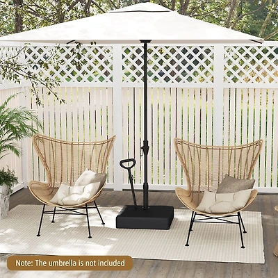 Mobile Patio Umbrella Base Water Sand Fillable Market Table Umbrella Stand, 3 Wheels - Black