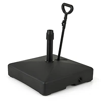 Mobile Patio Umbrella Base Water Sand Fillable Market Table Umbrella Stand, 3 Wheels - Black