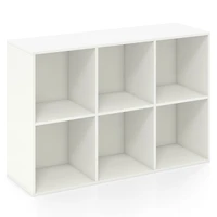 Modern 6-Cube Bookcase, Anti-tipping Kits for Bedroom Living Room - White
