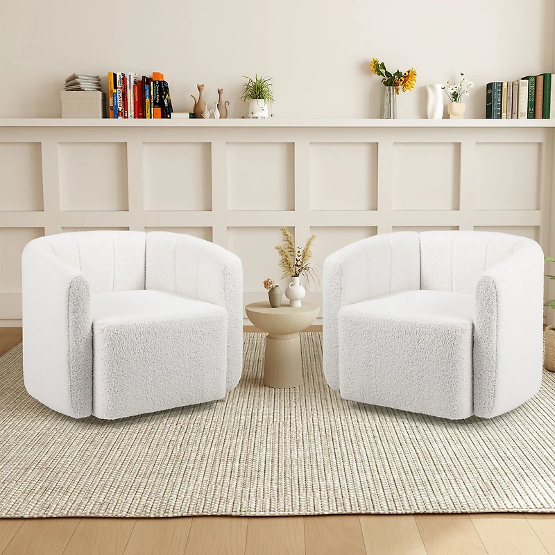 Fauteuil accent moderne rembourré en Sherpa