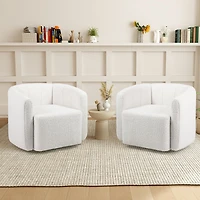 Fauteuil accent moderne rembourré en Sherpa