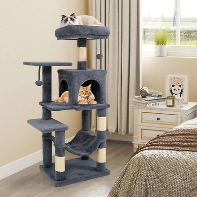 Multi-Level Cat Tower, 2-Door Condo and Padded Top Perch